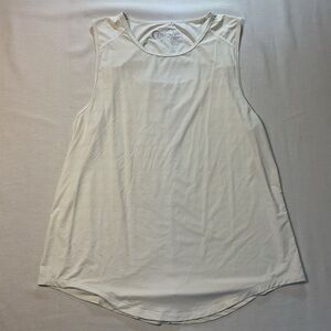 Zyia Women's Activewear White Tank Top w/Cut out Back Size M Sport Gym Running